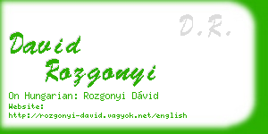 david rozgonyi business card